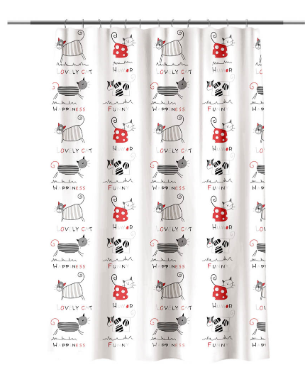 Шторка для ванной Веселые коты ПЕВА 60г/м2 180x200см VETTA 