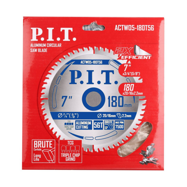 Диск пильный по алюминию 180x20/16x1,6 мм 56T P.I.T. 