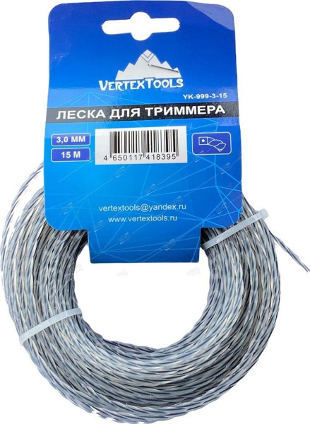 Леска 2,4мм*15м витой квадрат с сердечником YK-999-2.4-15 VERTEXTOOLS