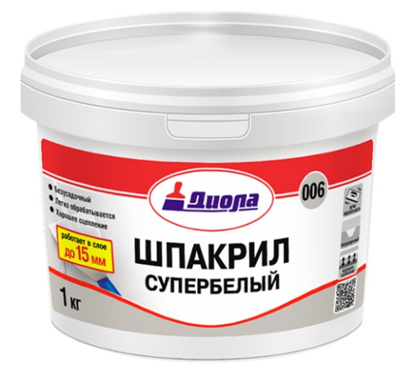 ДИОЛА Шпакрил супербелый Д-006 (1кг)/12