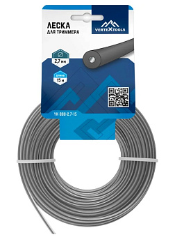 Леска 2,7мм*15м круг с сердечником YK-888-2.7-15 VERTEXTOOLS