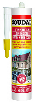 SOUDAL Герметик Универсальный Силикон белый 300мл 5411183034877