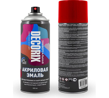 DECORIX эмаль аэрозольная универсальная 520 красный