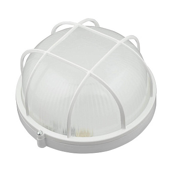 Банник св-к влагозащ.круг 60W Е27 d187x83 решет.алюмин.стекло бел. НБП 03-60-002 IP54 (РБ)