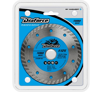 Диск алмазный отрезной DIAFORCE Turbo basic 125*22,23*7,5*1,9 