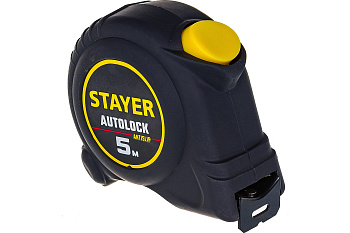Рулетка STAYER AutoLock 5м/25мм рулетка с автостопом