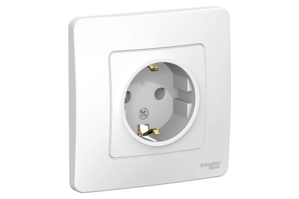 Розетка 1-м СП Blanca 16A IP20 250B с заземл. без защ.шторок бел.SchE BLNRS001011