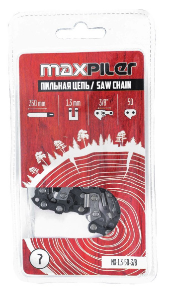 Цепь пильная 350мм/14 3/8 1,3мм 50 звена блистер MAXPILER