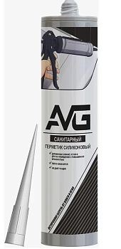 Герметик силиконовый санитарный прозрачный 280гр AVG